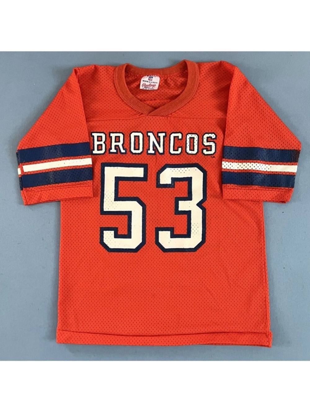 Vintage Rawlings Denver Broncos #53 Youth NFL Orange Football Jersey
